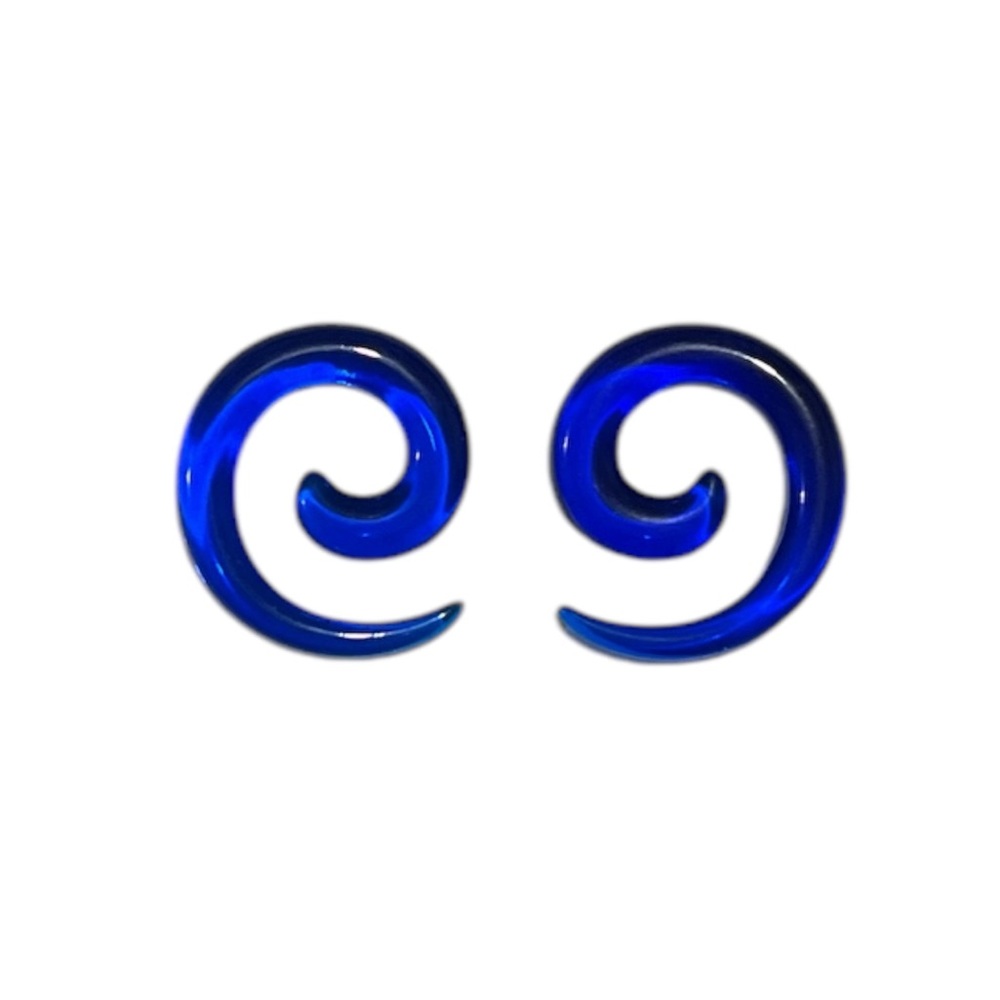 Pair of Brand New Clear BlueAcrylic Spiral Ear Stretcher 
size 4g